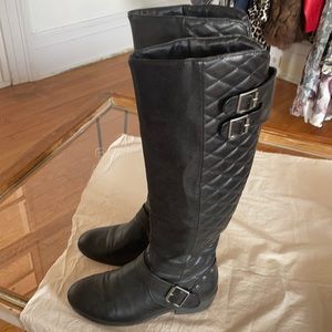 Black quilted boots